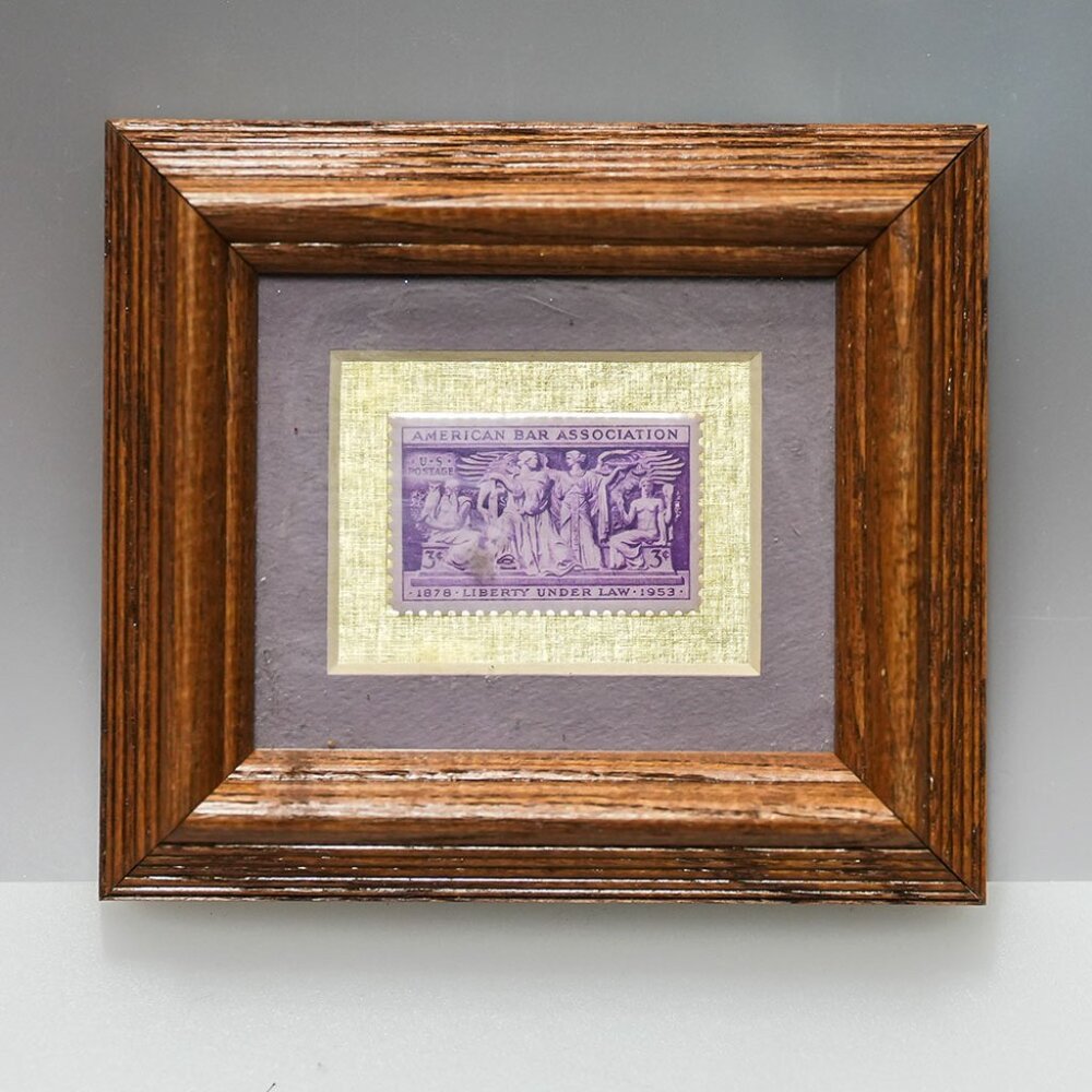 NIB, Vintage Framed 1953, 3‑cent Stamp Honoring the 75th anniversary of ABA